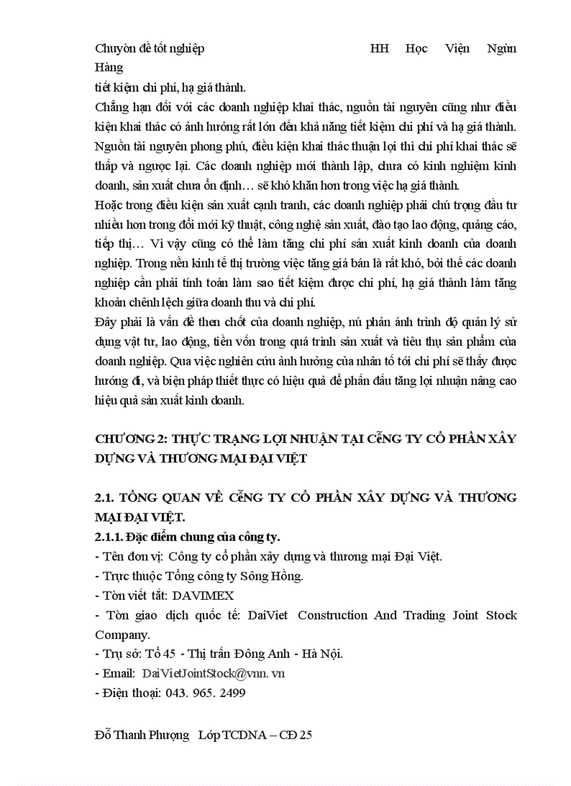 image for page Lợi nhuận và một số giải pháp chủ yếu nhằm tăng lợi nhuận tại Công ty cổ phần xây dựng và thương mại Đại Việt