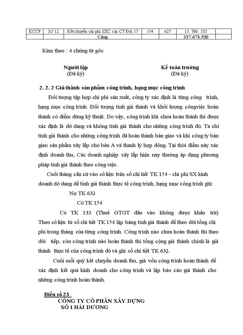 image for page Kế toán tập hợp chi phí sản xuất và tính giá thành sản phẩm xây lắp tại công ty cổ phần xây dựng số 1 Hải Dương