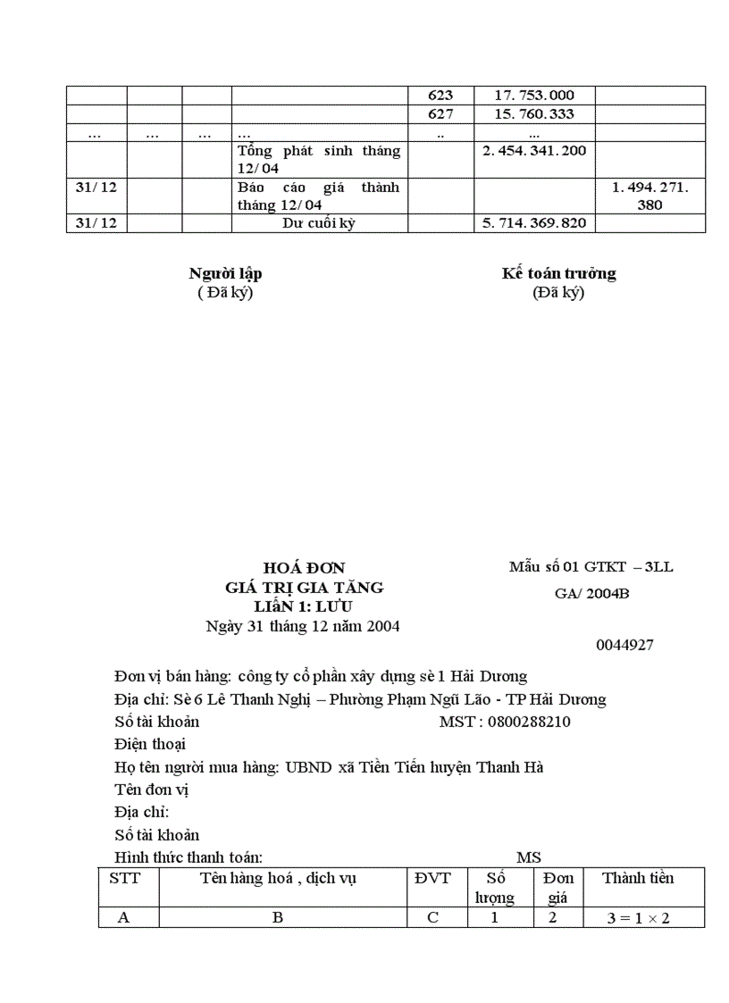 image for page Kế toán tập hợp chi phí sản xuất và tính giá thành sản phẩm xây lắp tại công ty cổ phần xây dựng số 1 Hải Dương