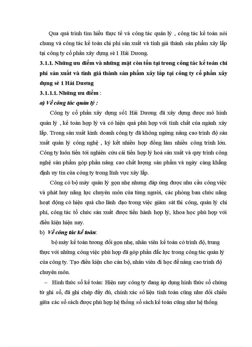 image for page Kế toán tập hợp chi phí sản xuất và tính giá thành sản phẩm xây lắp tại công ty cổ phần xây dựng số 1 Hải Dương