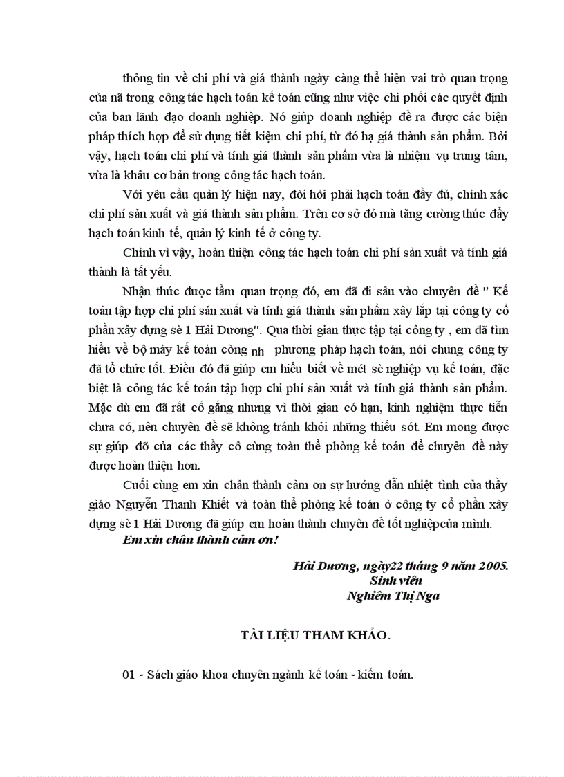 image for page Kế toán tập hợp chi phí sản xuất và tính giá thành sản phẩm xây lắp tại công ty cổ phần xây dựng số 1 Hải Dương