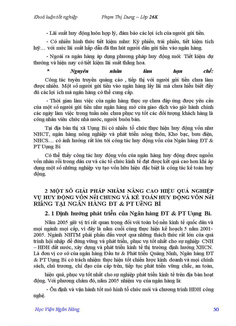 image for page Một số giải pháp nhằm hoàn thiện nghiệp vụ kế toán huy động vốn tại Ngân hàng Đầu tư và phát triển Uông Bí