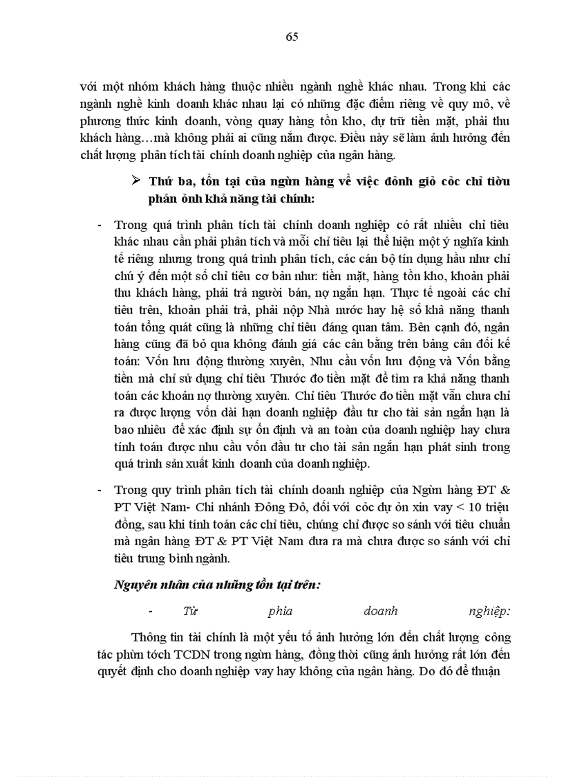 image for page Giải pháp nâng cao chất lượng công tác phân tích tài chính doanh nghiệp trong hoạt động tín dụng của Ngân hàng Đầu tư và Phát triển Việt Nam- Chi nhánh Đông Đô