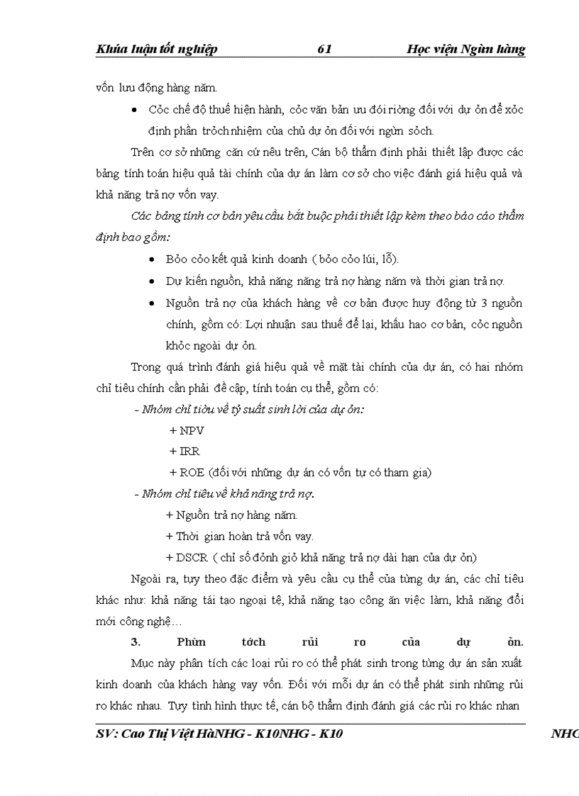 image for page Giải pháp nâng cao chất lương công tác thẩm định tài chính dự án đầu tư tại NHNo & PTNT Chi nhánh Thăng Long