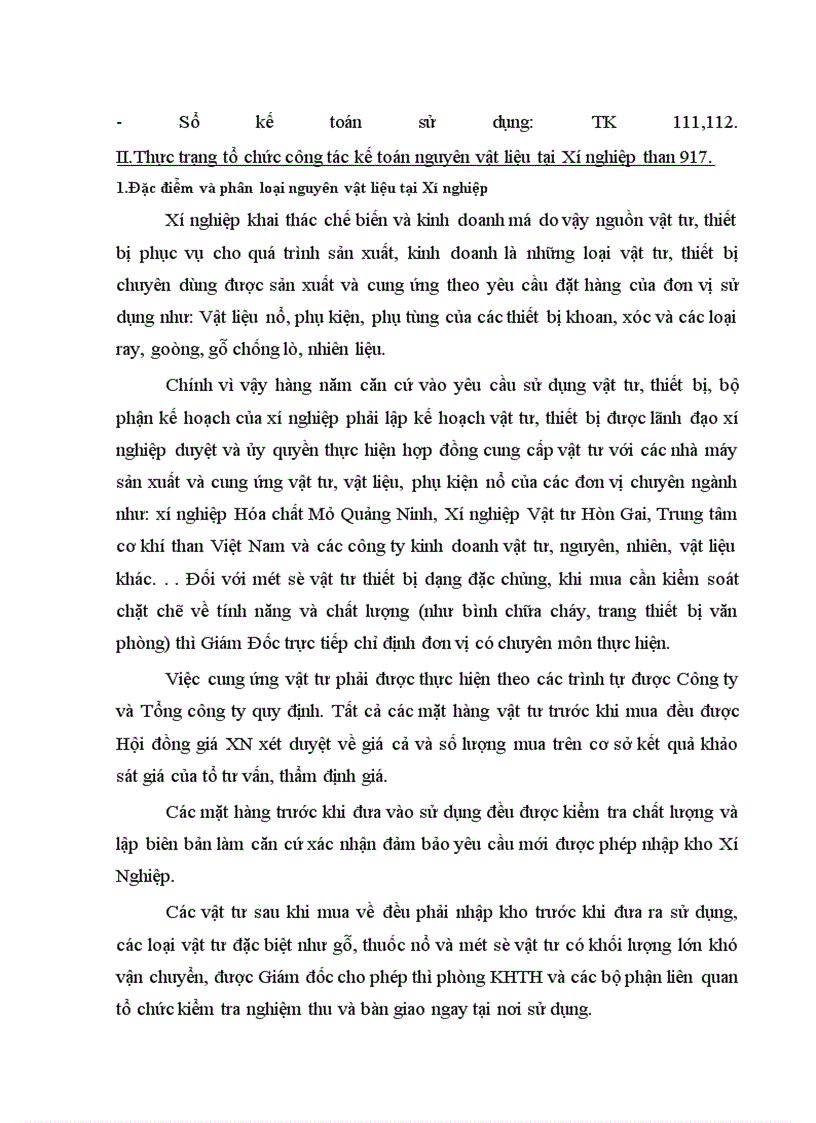 image for page Thực trạng tổ chức công tác kế toán nguyên vật liệu tại Xí nghiệp Than 917