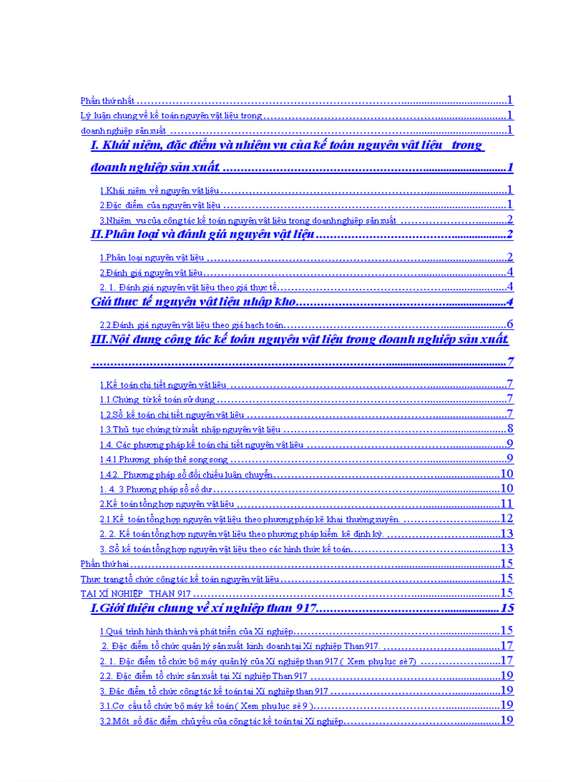 image for page Thực trạng tổ chức công tác kế toán nguyên vật liệu tại Xí nghiệp Than 917