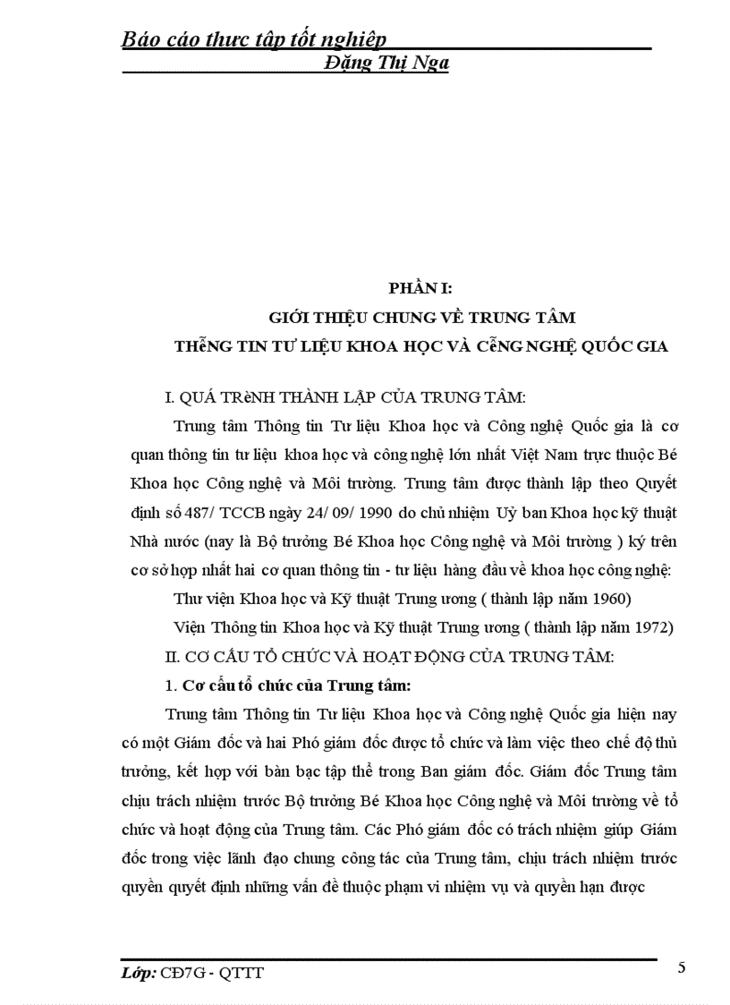 image for page Thực tập tốt nghiệp Trung tâm Thông tin Khoa học Công nghệ Quốc gia