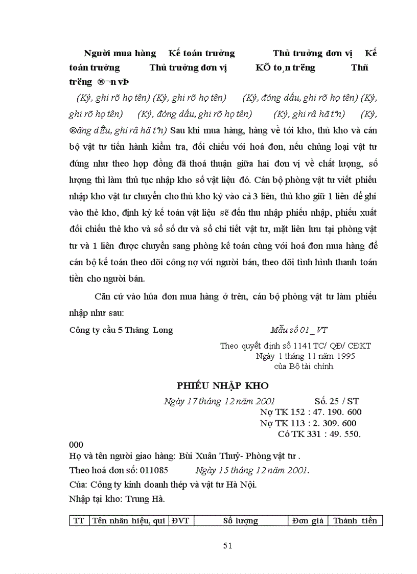 image for page Hoàn thiện công tác hạch toán nguyên vật liệu, công cụ dụng cụ tại Công ty Cầu 5 Thăng Long