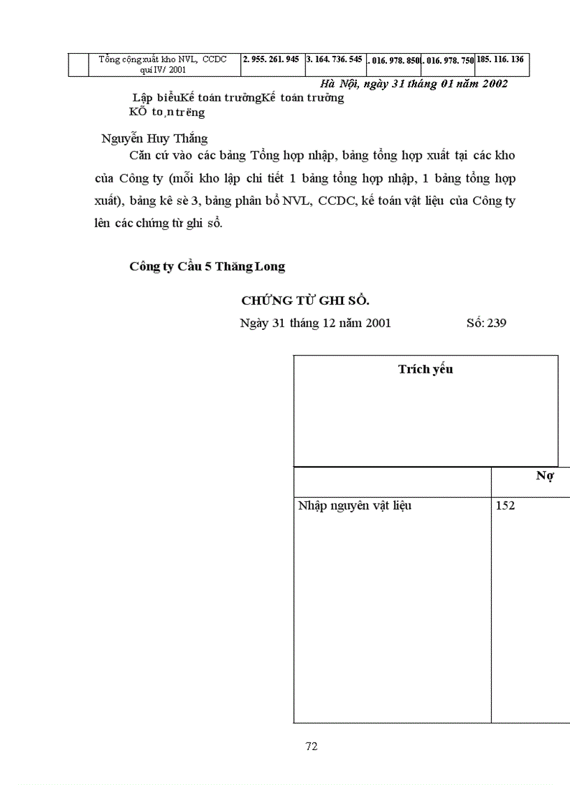image for page Hoàn thiện công tác hạch toán nguyên vật liệu, công cụ dụng cụ tại Công ty Cầu 5 Thăng Long