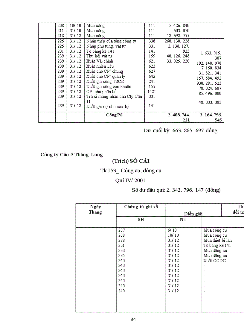 image for page Hoàn thiện công tác hạch toán nguyên vật liệu, công cụ dụng cụ tại Công ty Cầu 5 Thăng Long