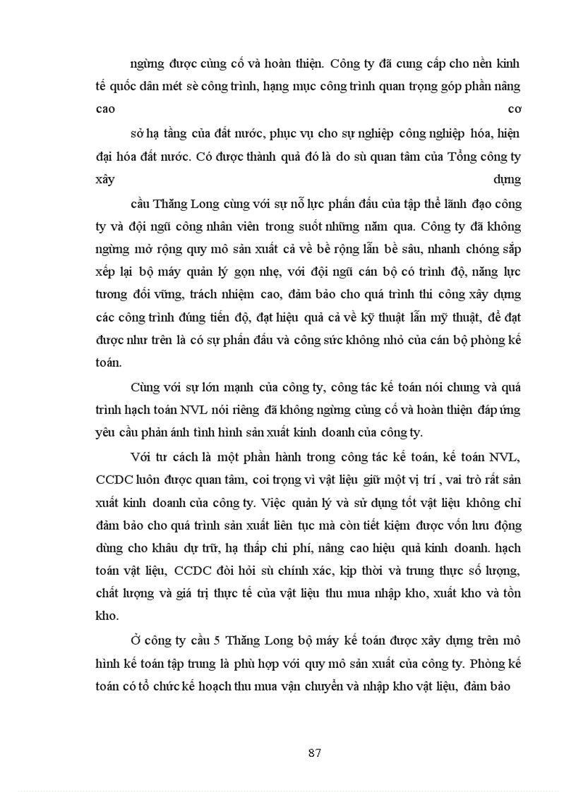 image for page Hoàn thiện công tác hạch toán nguyên vật liệu, công cụ dụng cụ tại Công ty Cầu 5 Thăng Long