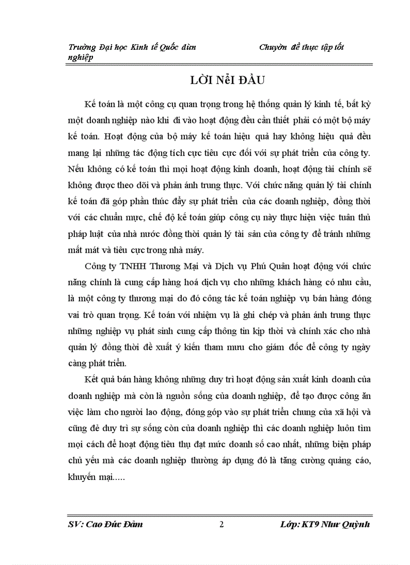 image for page Kế toán bán hàng và xác định kết quả kinh doanh tại công ty TNHH Thương mại và dịch vụ Phú Quân l