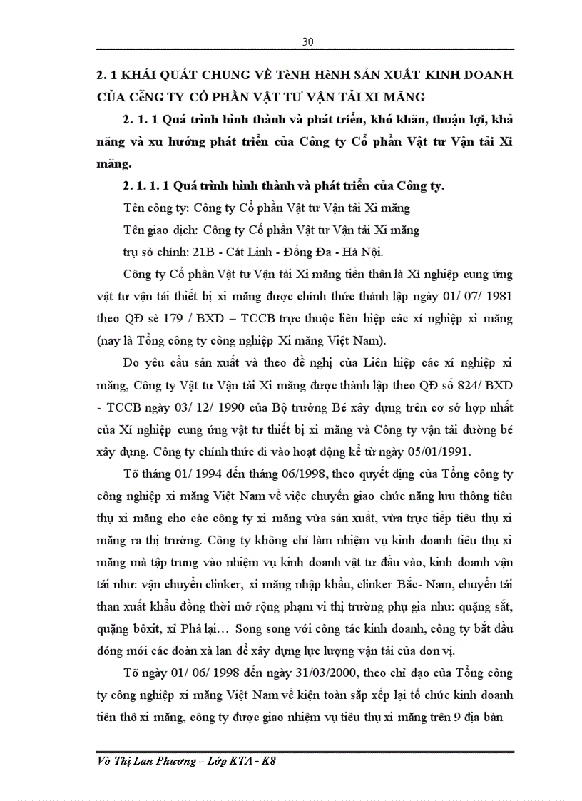 image for page Kế toán bán hàng và xác định kết quả kinh doanh tại Công ty cổ phần Vật tư Vận tải Xi măng