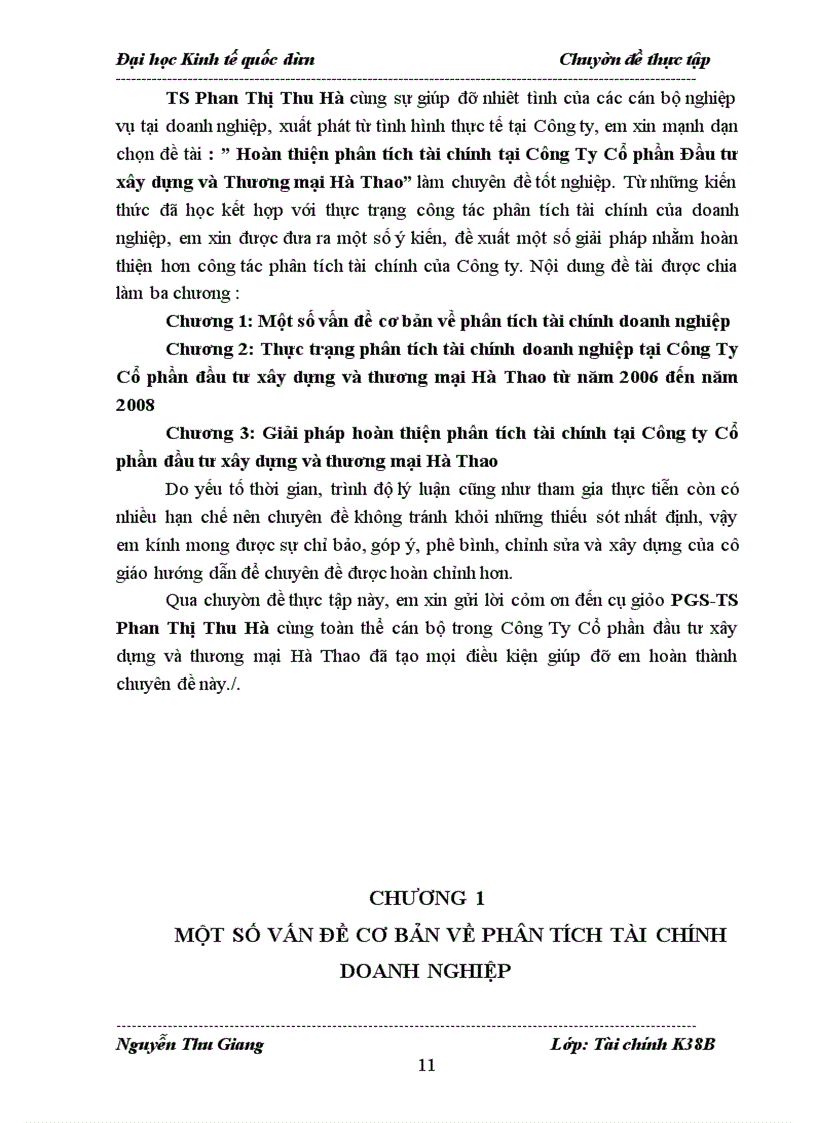 image for page Hoàn thiện phân tích tài chính tại Công Ty Cổ phần Đầu tư xây dựng và Thương mại Hà Thao