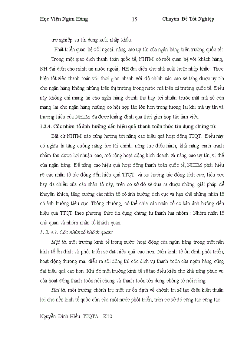 image for page Nâng cao hiệu quả thanh toán quốc tế theo phương thức tín dụng chứng từ tại Ngân hàng thương mại cổ phần Ngoại thương Việt nam - Vietcombank