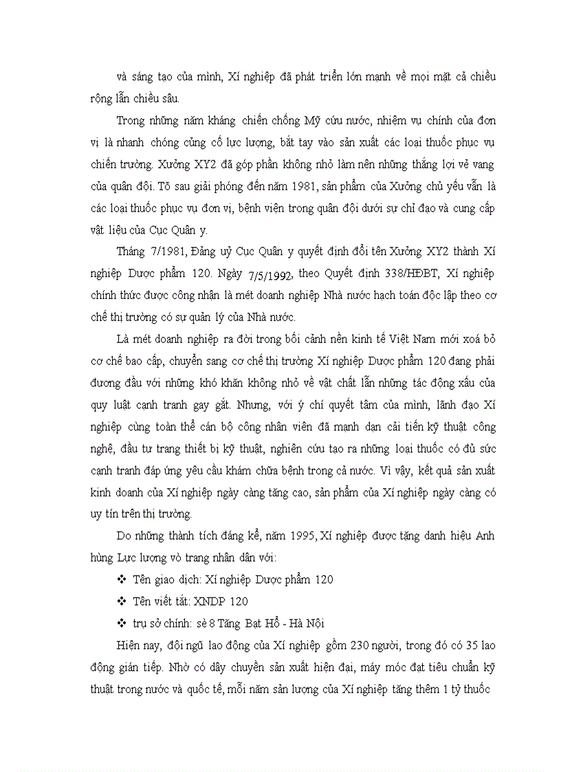 image for page Phương hướng hoàn thiện tổ chức kế toán tại Xí nghiệp Dược phẩm 120.