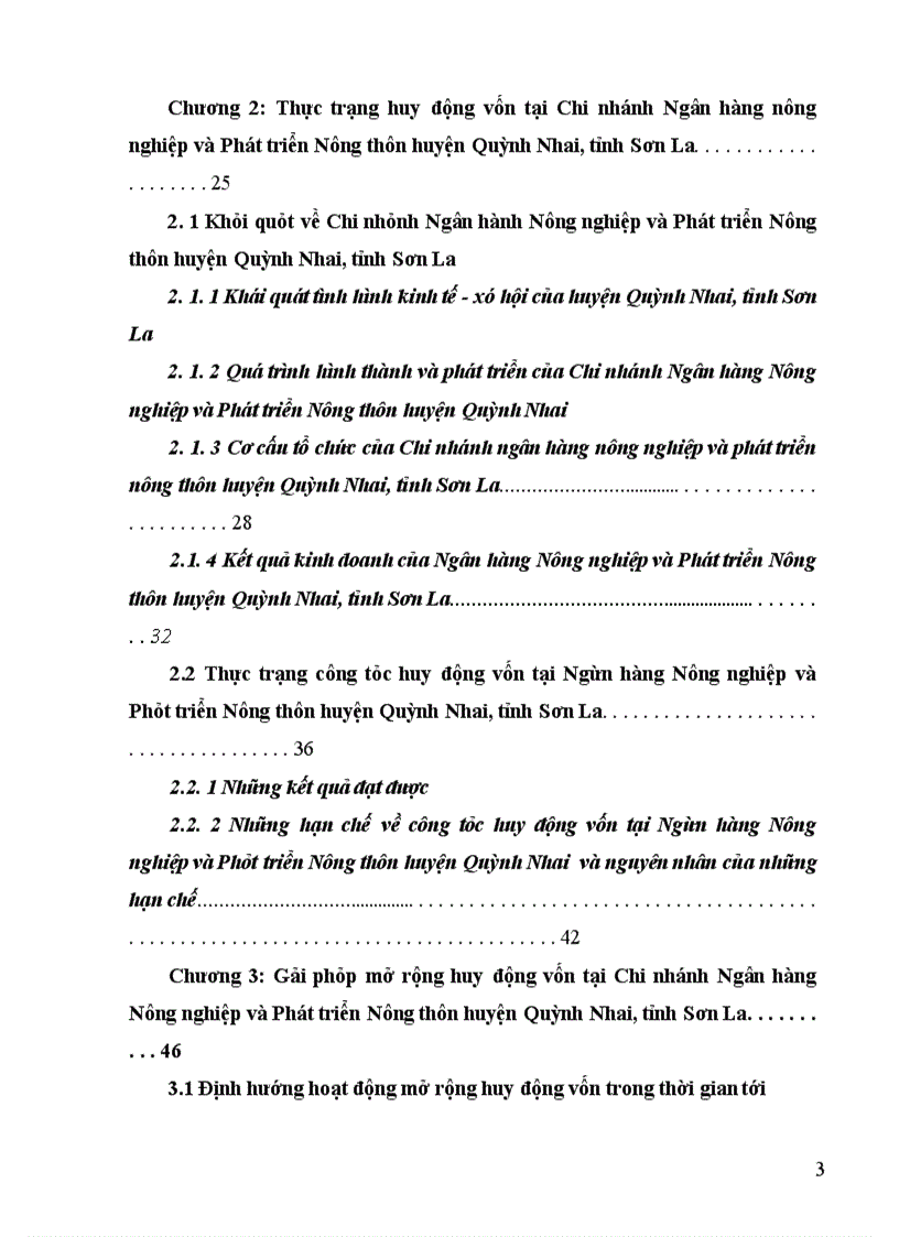 Giải pháp mở rộng huy động vốn tại Ngân hàng Nông nghiệp và Phát triển Nông thôn huyện Quỳnh Nhai, tỉnh Sơn La