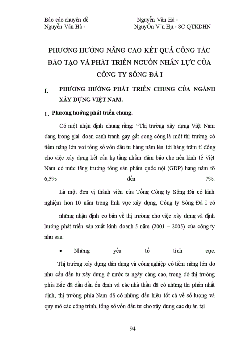 image for page Phương hướng nâng cao kết quả công tác đào tạo và phát triển nguồn nhân lực của Công ty sông Đà I