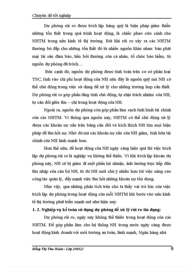 image for page Giải pháp hoàn thiện nghiệp vụ kế toán trích lập và sử dụng dự phòng để xử lý rủi ro tín dụng tại NH Hàng Hải – Chi nhánh Hà nội.