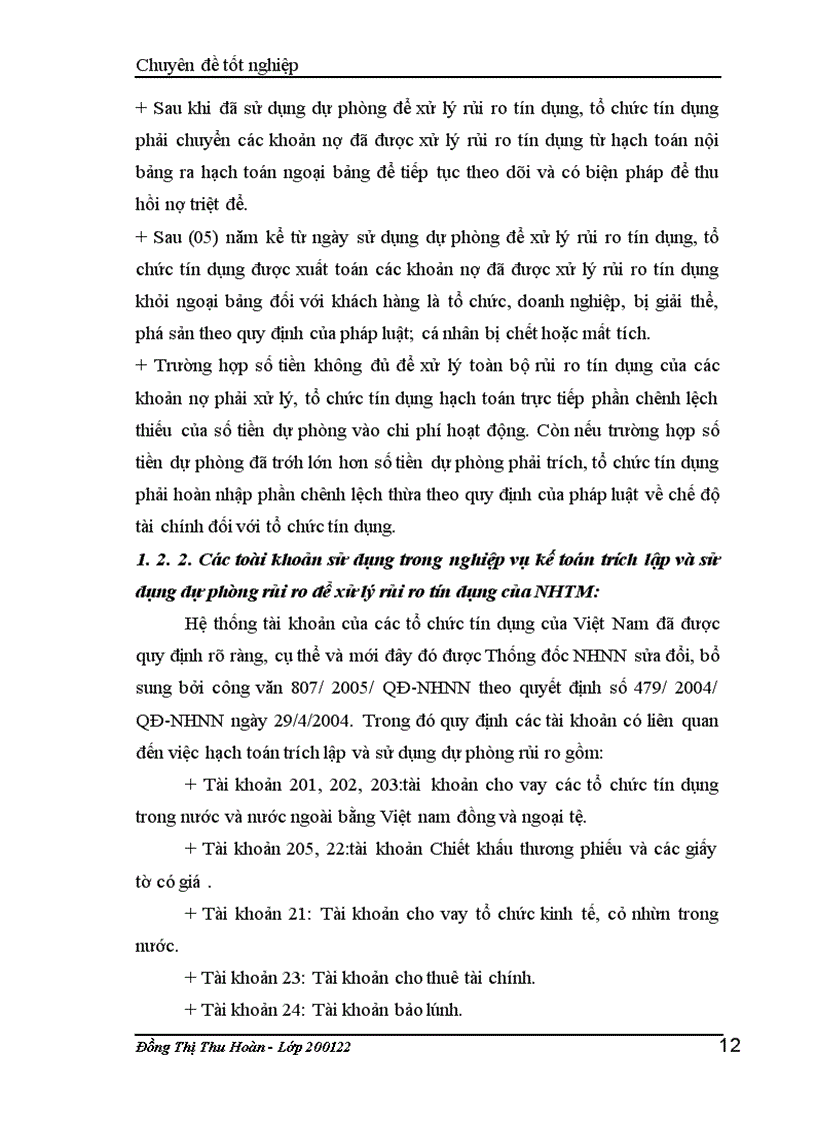 image for page Giải pháp hoàn thiện nghiệp vụ kế toán trích lập và sử dụng dự phòng để xử lý rủi ro tín dụng tại NH Hàng Hải – Chi nhánh Hà nội.