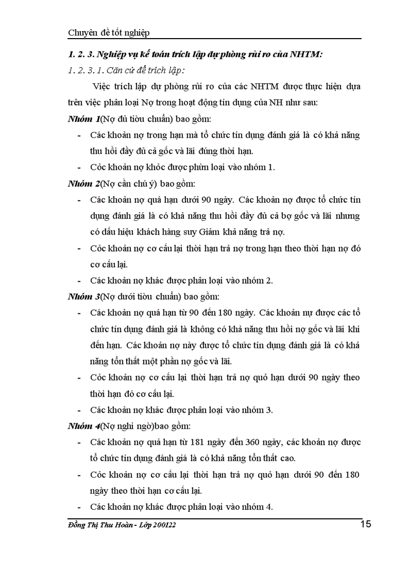 image for page Giải pháp hoàn thiện nghiệp vụ kế toán trích lập và sử dụng dự phòng để xử lý rủi ro tín dụng tại NH Hàng Hải – Chi nhánh Hà nội.