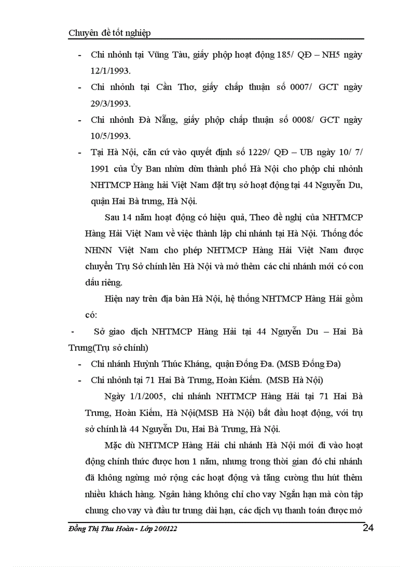 image for page Giải pháp hoàn thiện nghiệp vụ kế toán trích lập và sử dụng dự phòng để xử lý rủi ro tín dụng tại NH Hàng Hải – Chi nhánh Hà nội.