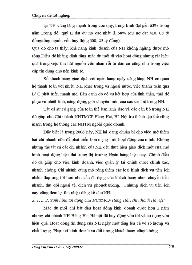 image for page Giải pháp hoàn thiện nghiệp vụ kế toán trích lập và sử dụng dự phòng để xử lý rủi ro tín dụng tại NH Hàng Hải – Chi nhánh Hà nội.