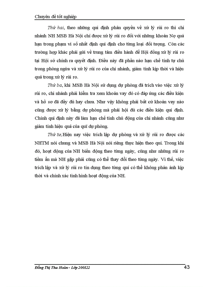 image for page Giải pháp hoàn thiện nghiệp vụ kế toán trích lập và sử dụng dự phòng để xử lý rủi ro tín dụng tại NH Hàng Hải – Chi nhánh Hà nội.