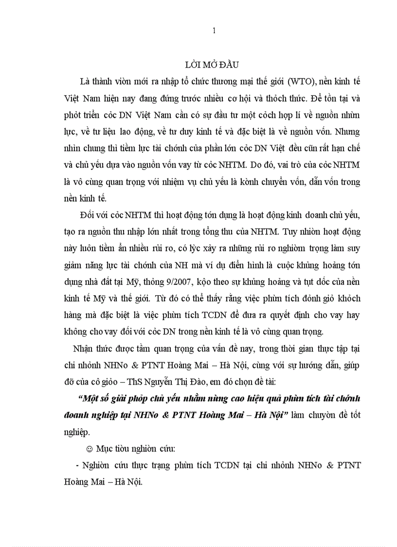 image for page Một số giải pháp chủ yếu nhằm nâng cao hiệu quả phân tích tài chính doanh nghiệp tại NHNo&PTNT Hoàng Mai – Hà Nội