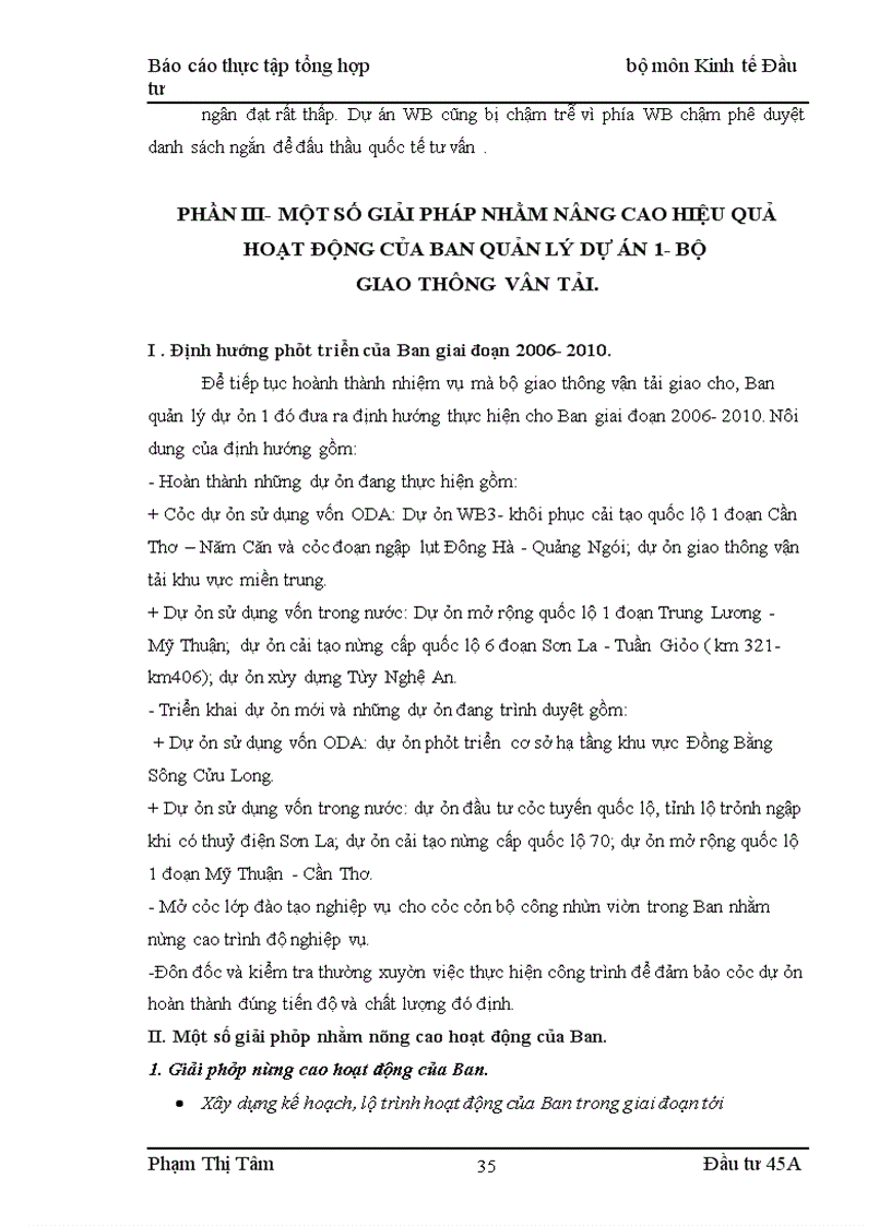 image for page Báo cáo thực tập tổng hợp: ban quản lý dự án 1- bộ giao thông vận tải