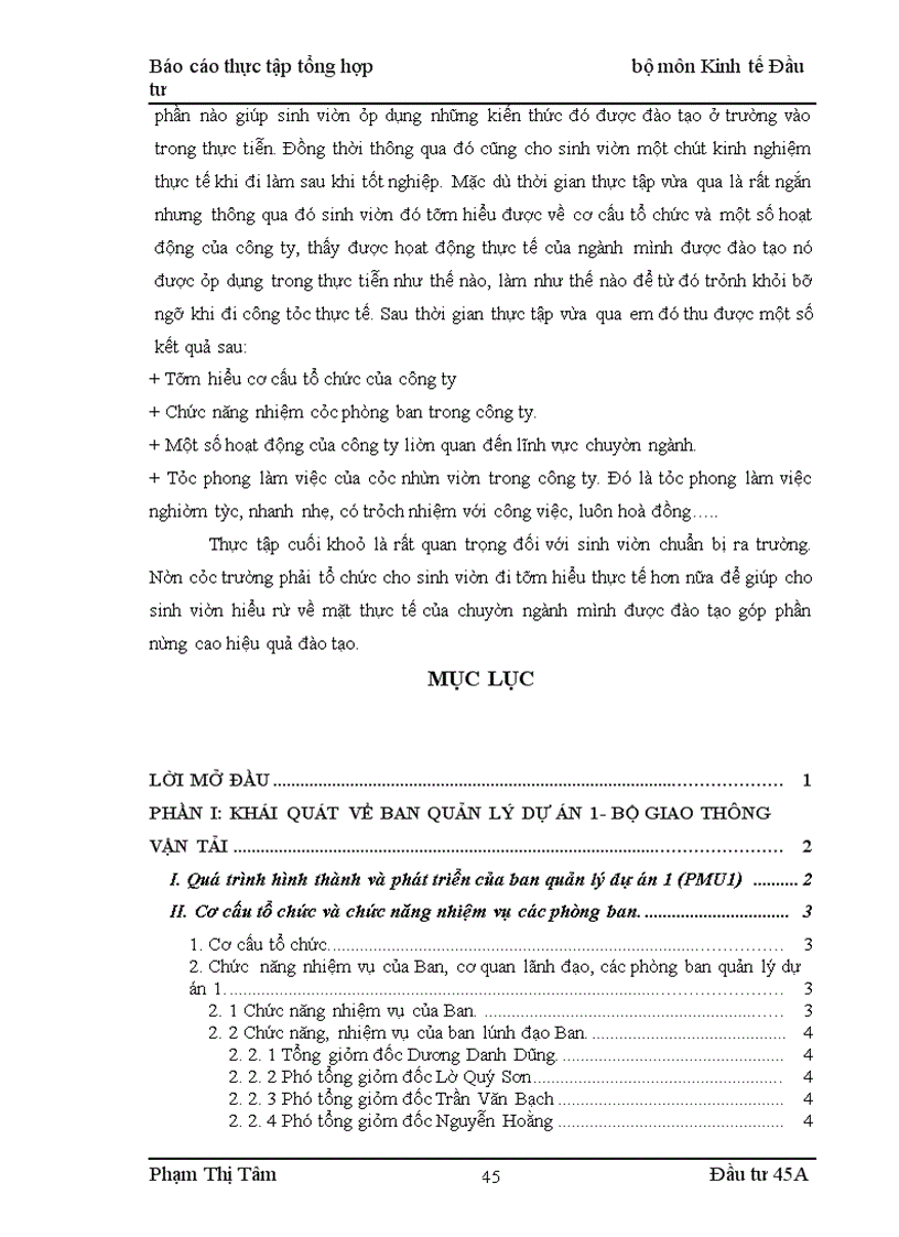 image for page Báo cáo thực tập tổng hợp: ban quản lý dự án 1- bộ giao thông vận tải