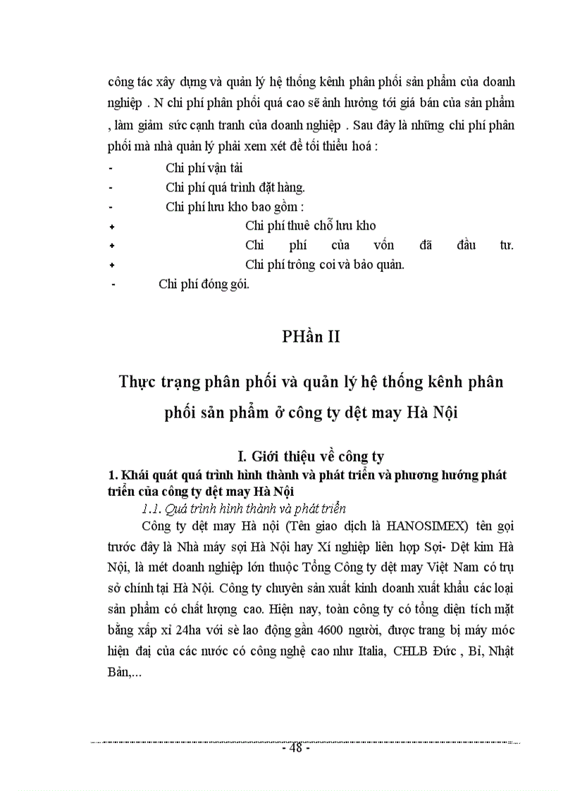 image for page Các giải pháp hoàn thiện công tác tổ chức và quản lý hệ thống kênh phân phối sản phẩm của Công ty dệt may Hà nội