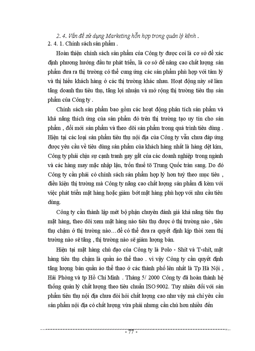 image for page Các giải pháp hoàn thiện công tác tổ chức và quản lý hệ thống kênh phân phối sản phẩm của Công ty dệt may Hà nội