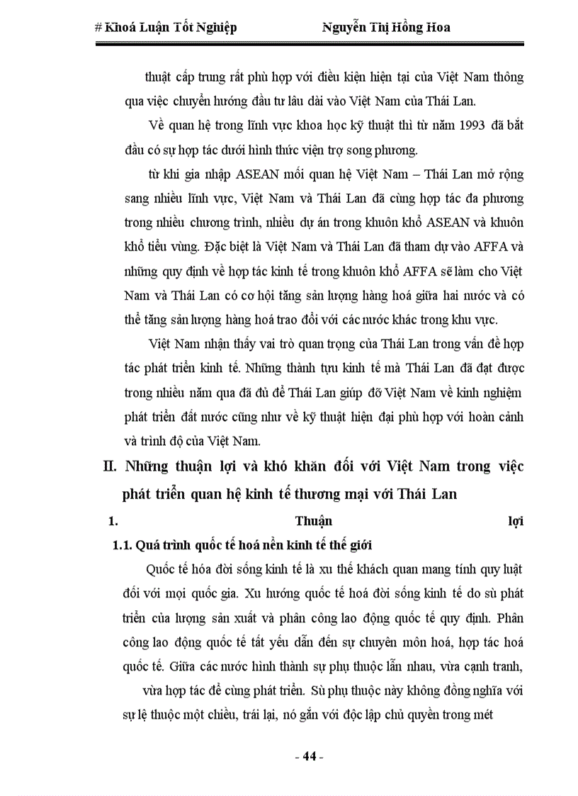 image for page Quan hệ kinh tế thương mại Việt Nam-Thái Lan, thực trạng và triển vọng