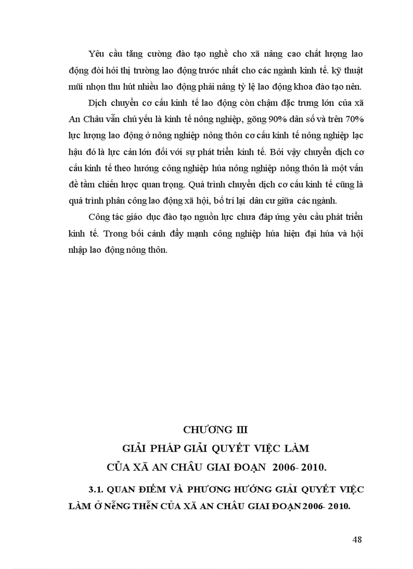 image for page Giải pháp giải quyết vịêc làm trong nông nghiệp nông thôn của xã an châu, huyện nam sách, tỉnh hải dương 2006 - 2010 hà nội