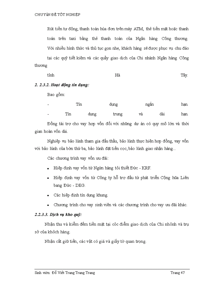 image for page Phân tích hiệu quả tín dụng Công thương nghiệp và Tiêu dùng tại Ngân hàng công thương chi nhánh Hà Tây