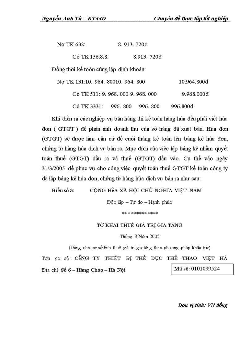 image for page Kế toán bán hàng và xác định kết quả bán hàng tại Công ty thiết bị Thể dục Thể thao Việt Hà