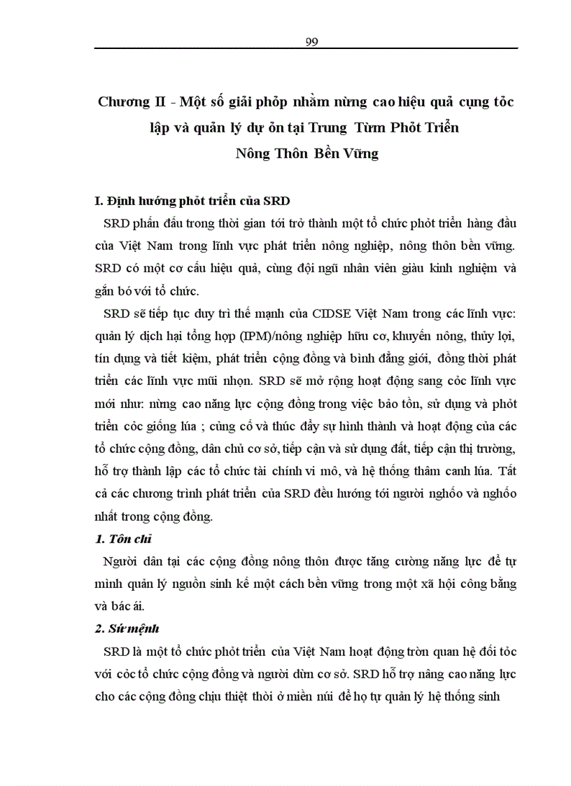 image for page Nâng cao hiệu quả công tác lập và quản lý dự án tại Trung tâm phát triển nông thôn bền vững