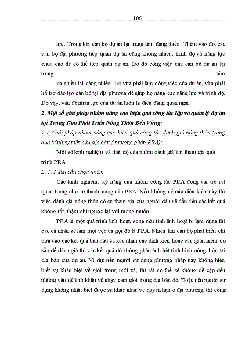 image for page Nâng cao hiệu quả công tác lập và quản lý dự án tại Trung tâm phát triển nông thôn bền vững