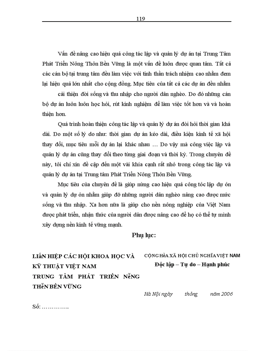 image for page Nâng cao hiệu quả công tác lập và quản lý dự án tại Trung tâm phát triển nông thôn bền vững