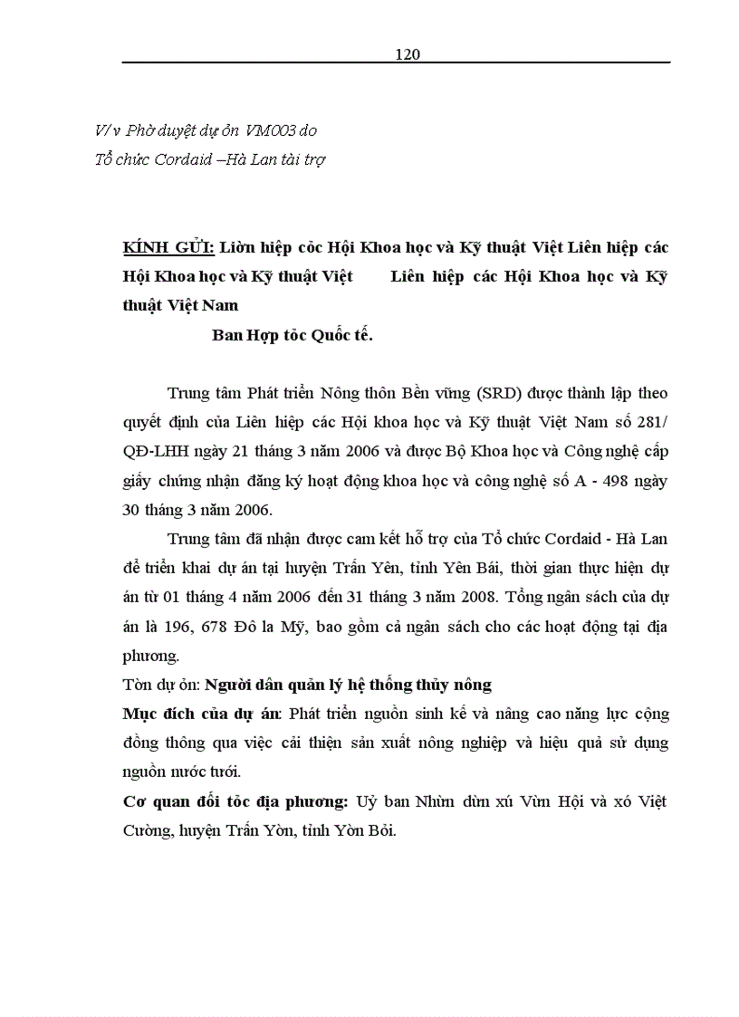 image for page Nâng cao hiệu quả công tác lập và quản lý dự án tại Trung tâm phát triển nông thôn bền vững