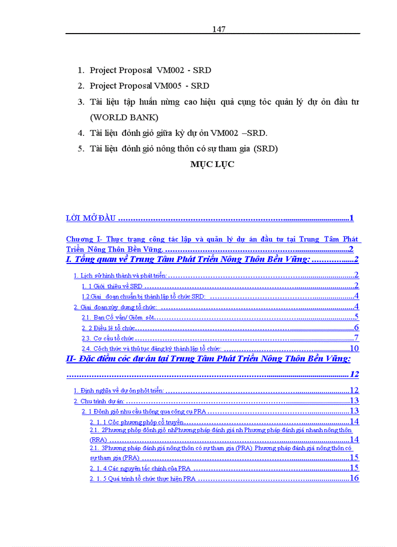 image for page Nâng cao hiệu quả công tác lập và quản lý dự án tại Trung tâm phát triển nông thôn bền vững