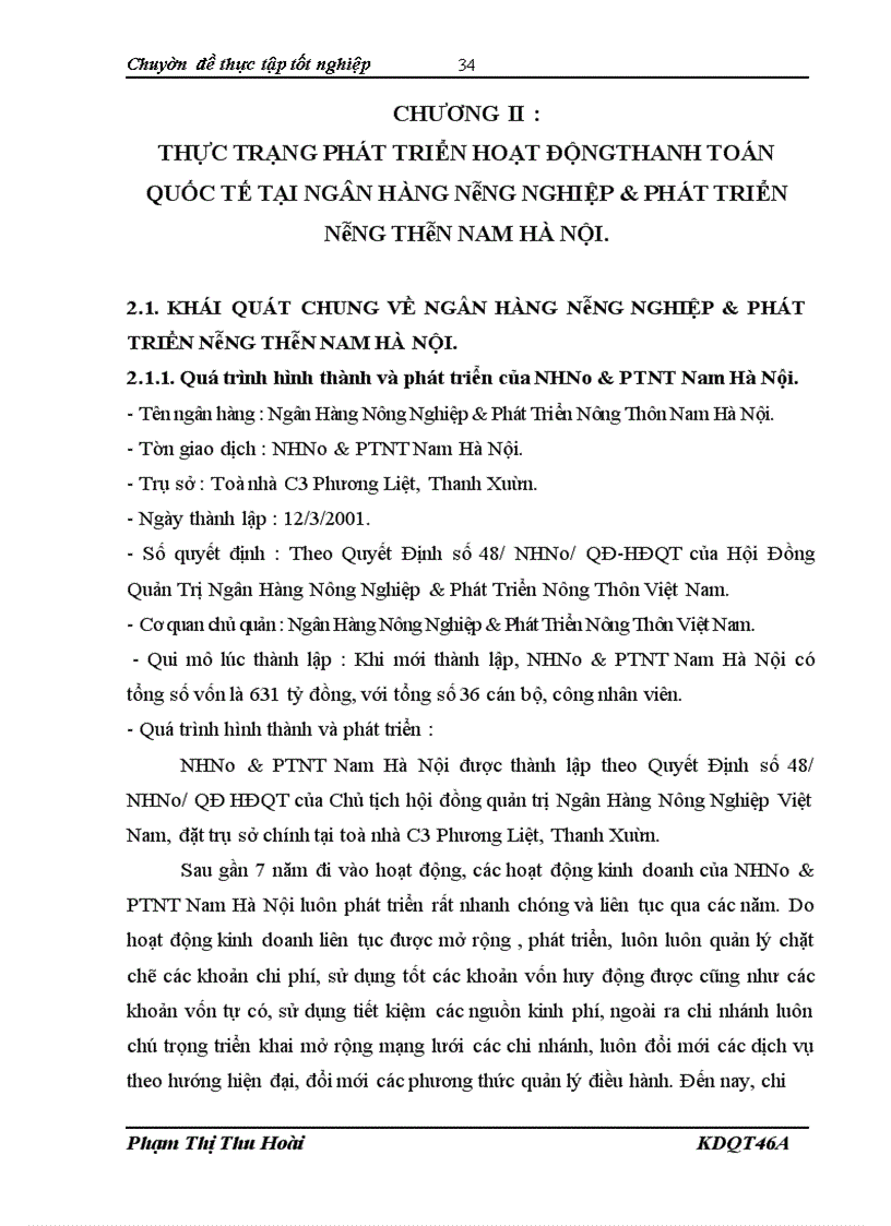 image for page Một số biện pháp phát triển hoạt động Thanh Toán Quốc Tế tại Ngân hàng Nông nghiệp & Phát triển Nông thôn Nam Hà Nội