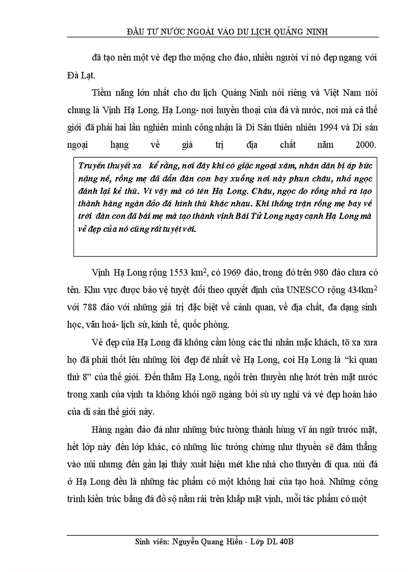 image for page Đầu tư nước ngoài vào du lịch Quảng Ninh