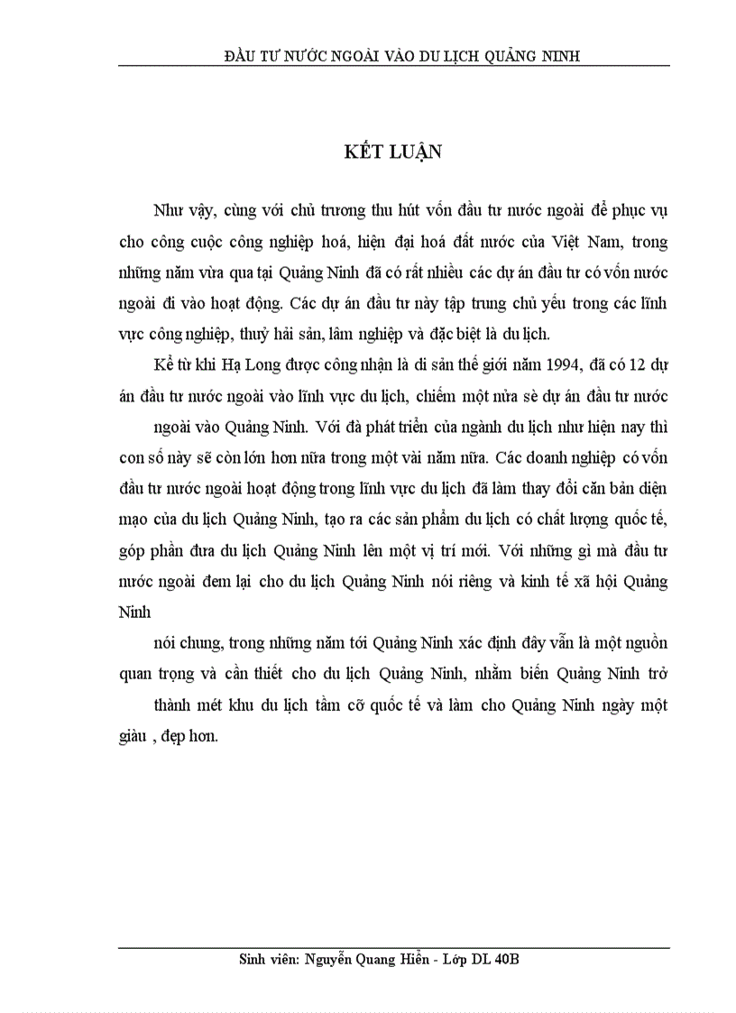 image for page Đầu tư nước ngoài vào du lịch Quảng Ninh