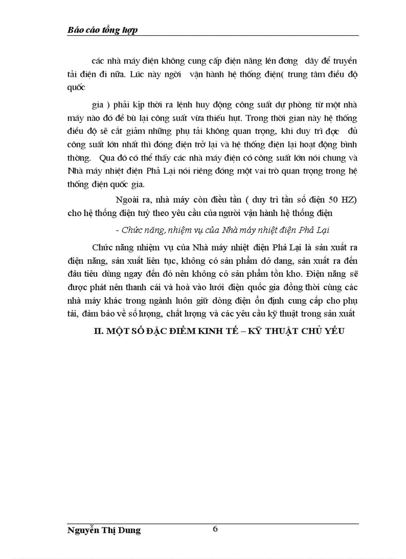image for page Báo cáo tổng hợp tại Nhà máy nhiệt điện Phả Lại