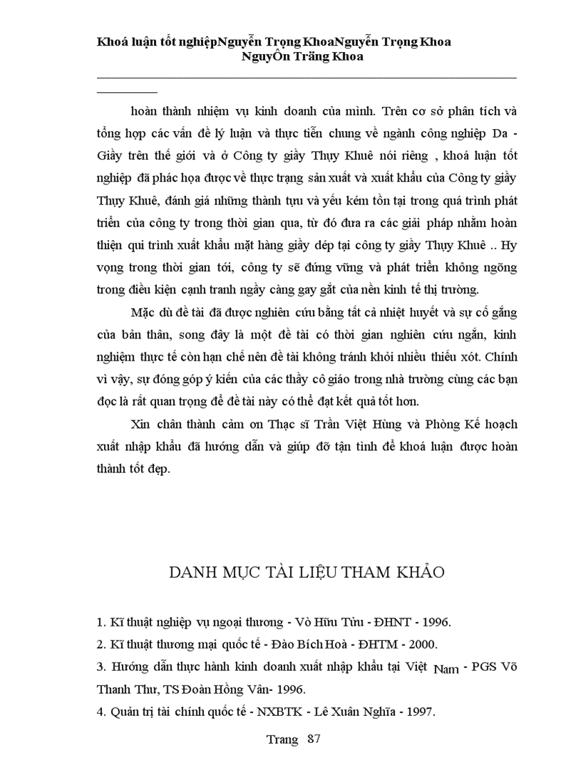 image for page Thực trạng và một số giải pháp nhằm hoàn thiện quy trình xuất khẩu mặt hàng giầy dép tại Công ty Giầy Thuỵ Khuê