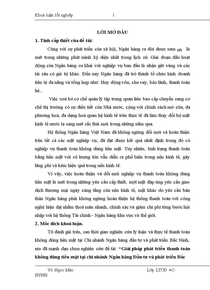 image for page Giải pháp phát triển thanh toán không dùng tiền mặt tại chi nhánh Ngân hàng Đầu tư và phát triển Bắc Ninh