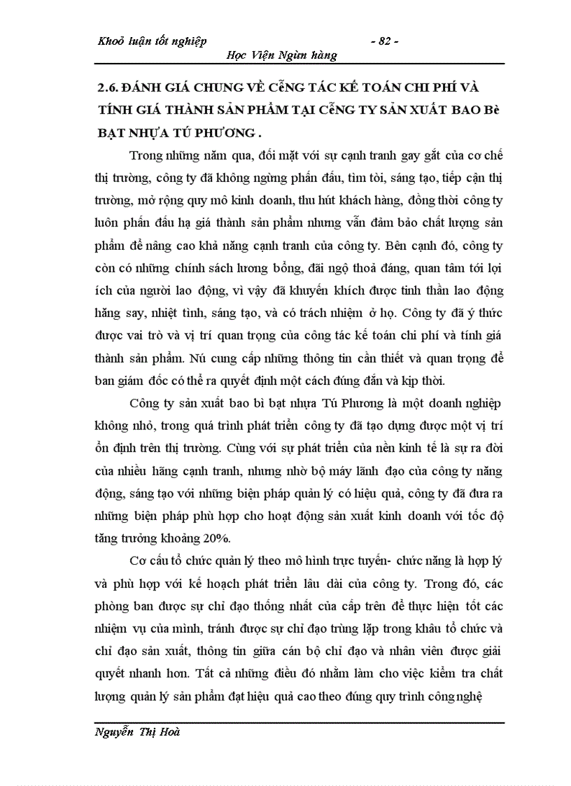 image for page Thực trạng và giải pháp hoàn thiện công tác kế toán tập hợp chi phí sản xuất và tính giá thành sản phẩm tại công ty sản xuất bao bì bạt nhựa Tú Phương