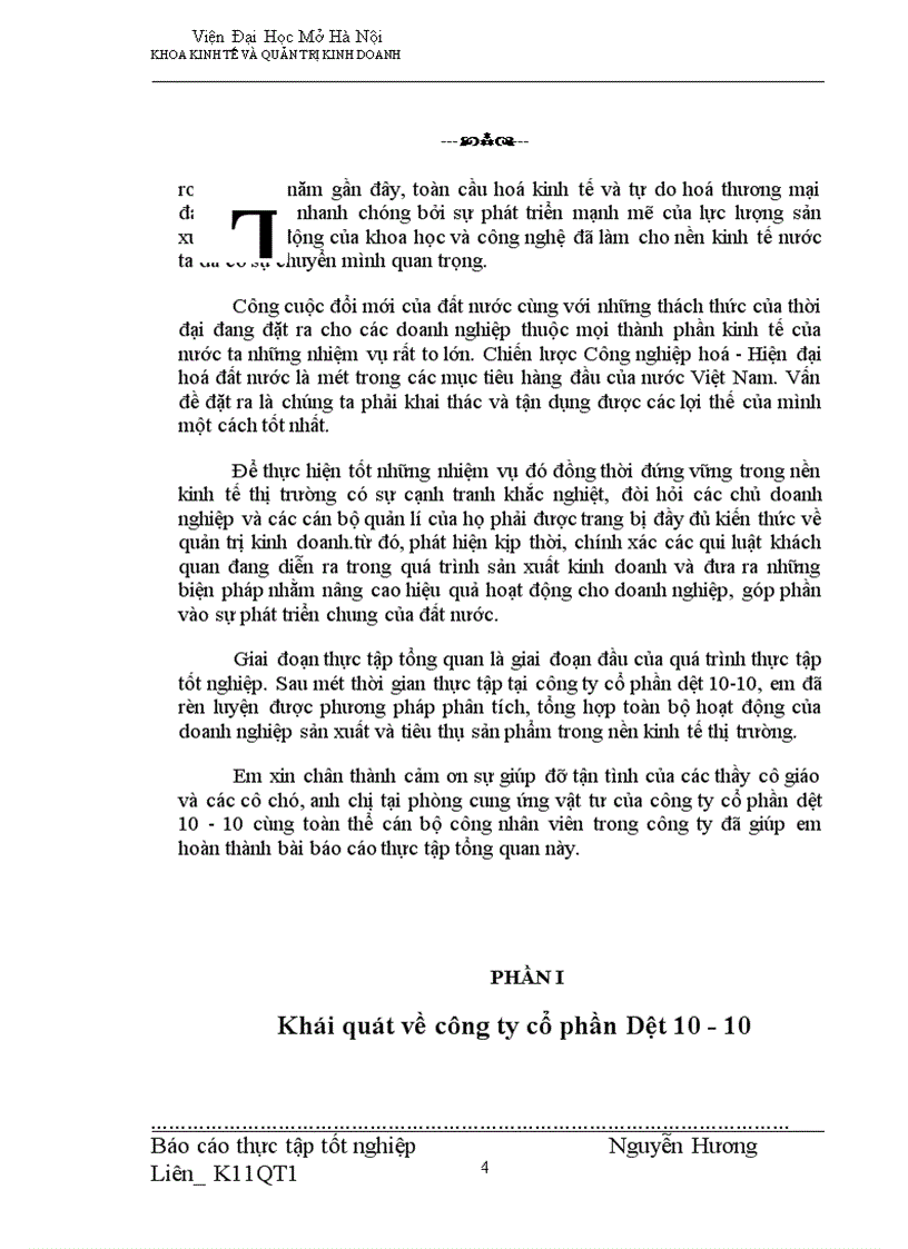 image for page Một số lí luận về môi trường kinh doanh của công ty, về các yếu tố đầu ra và đầu vào trong bản thân doanh nghiệp công ty cổ phần Dệt 10-10